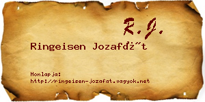 Ringeisen Jozafát névjegykártya
